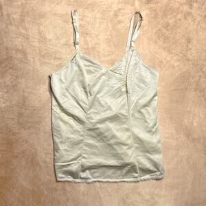 Vintage 90s Vanity Fair Cream Lace Trim Cami Tank Top Princess Coquette Fairy